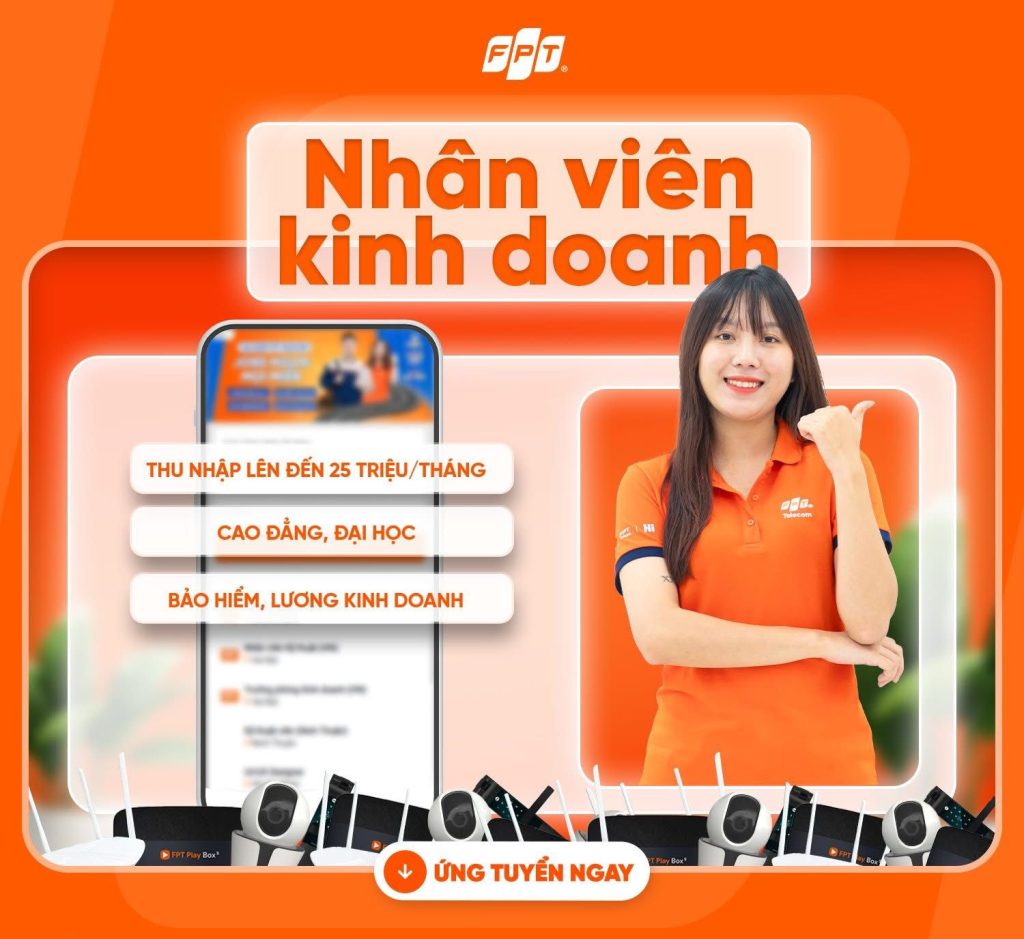 FPT Long An Tuyển dụng nhân viên kinh doanh dịch vụ viễn thông. Chúng tôi tự hào mang đến cho khách hàng tại địa phương dịch vụ Internet FPT, Truyền hình FPT, Camera FPT, SmartHome FPT,... với tốc độ cao, nhiều tính năng vượt trội, mới lạ và đáp ứng nhu cầu, sở thích đa dạng của khách hàng cá nhân và doanh nghiệp.