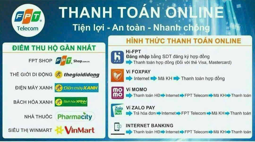 Hướng Dẫn Thanh Toán Cước Online Và Thủ Tục Đăng Ký Lắp Đặt FPT Telecom Toàn Quốc, thanh toán FPT 0938810338